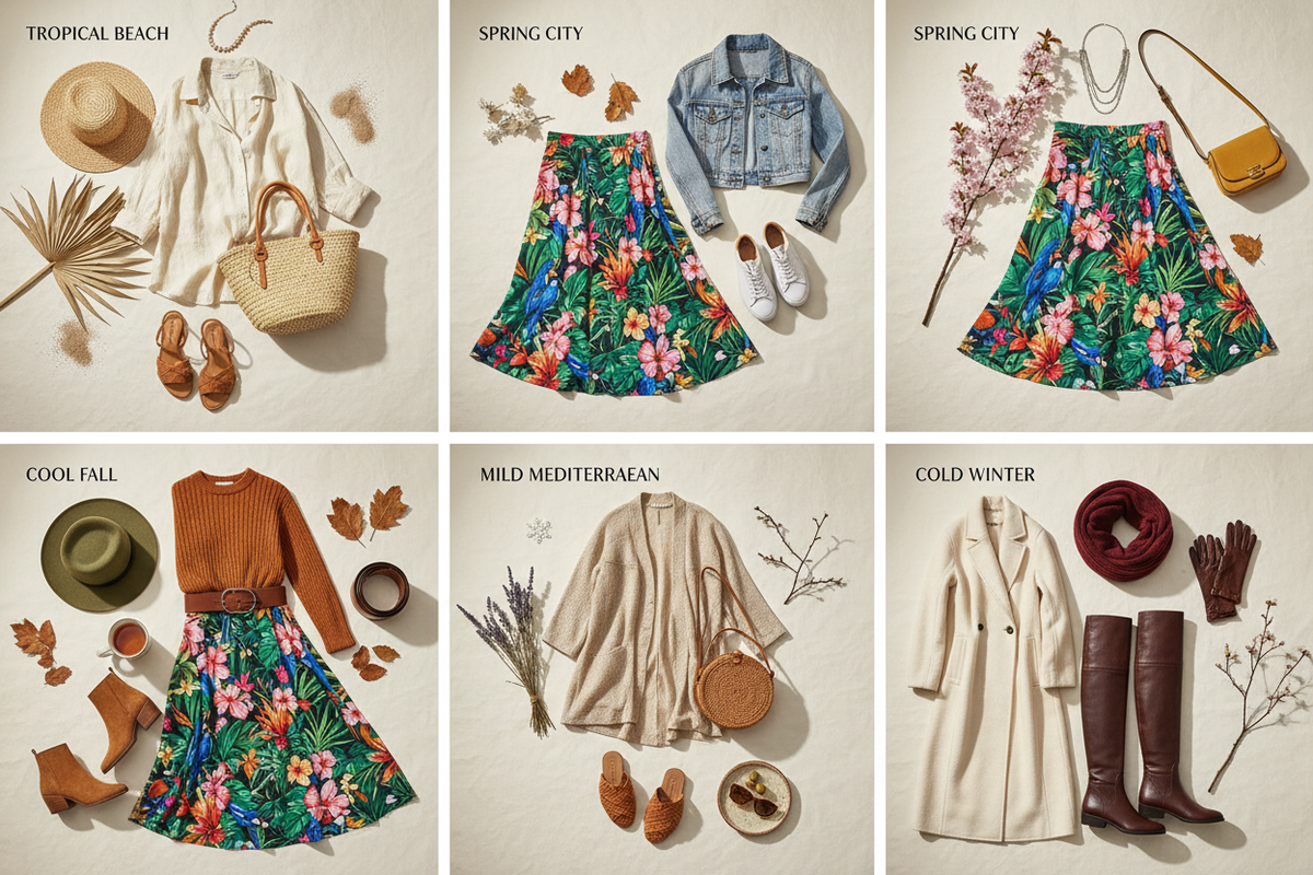 A Farm Rio Skirt, Five Climates