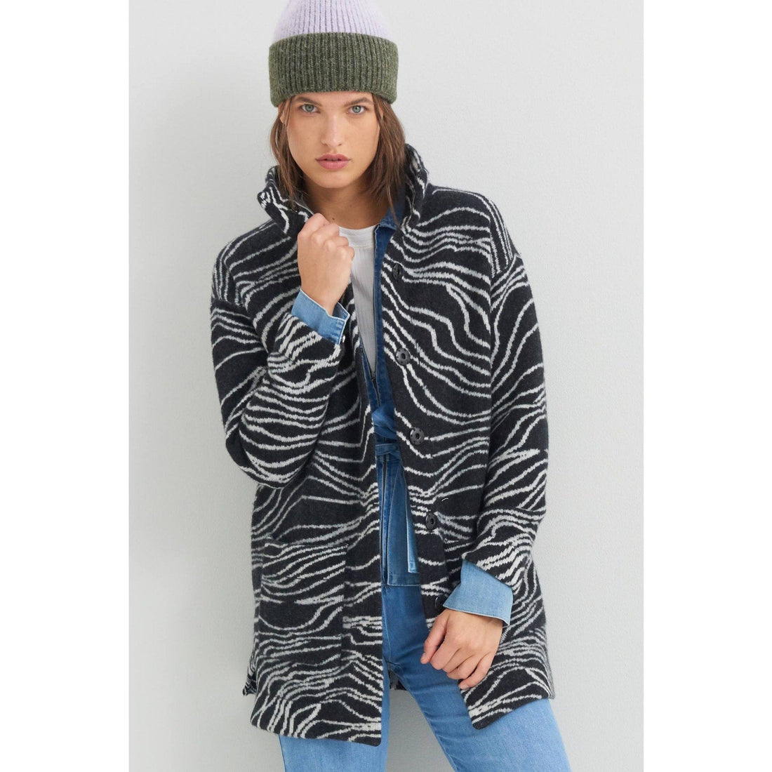 Layering Collared Shirts and Jackets Under Textured Knitwear