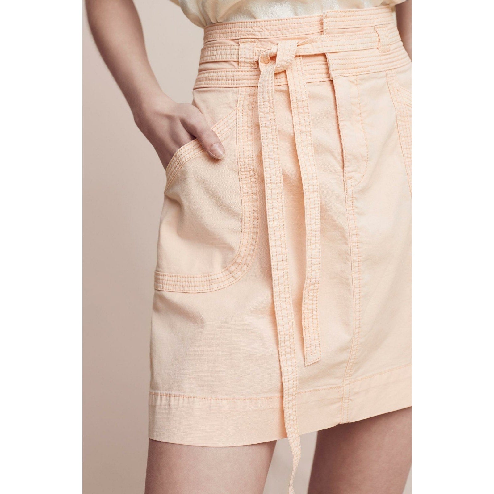 NEW Anthropologie by Pilcro Washed Chino Mini Skirt $88 Pink Size 4