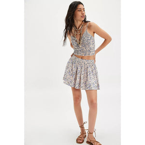 FREE PEOPLE Brunch Club Tank Mini Skirt Set MEDIUM Petal Pink Combo