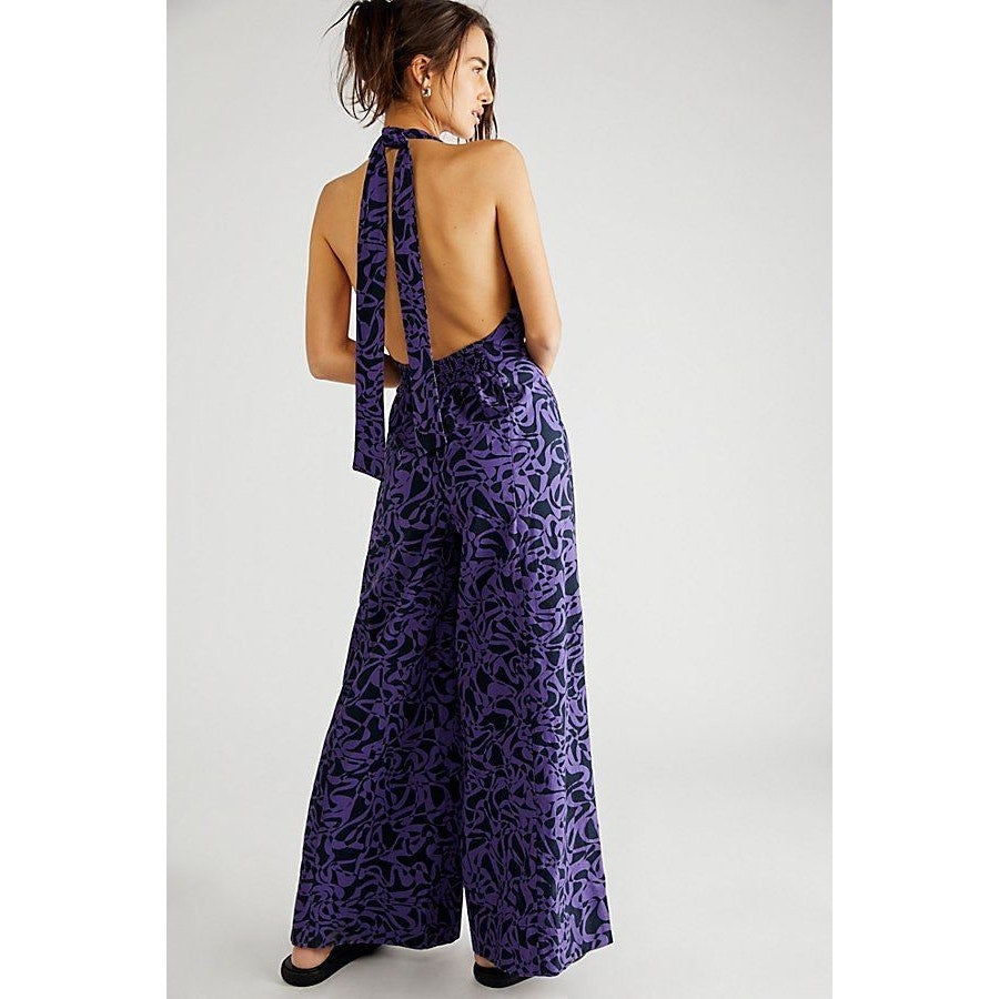 Free People Kira Retro Halter Style Jumpsuit