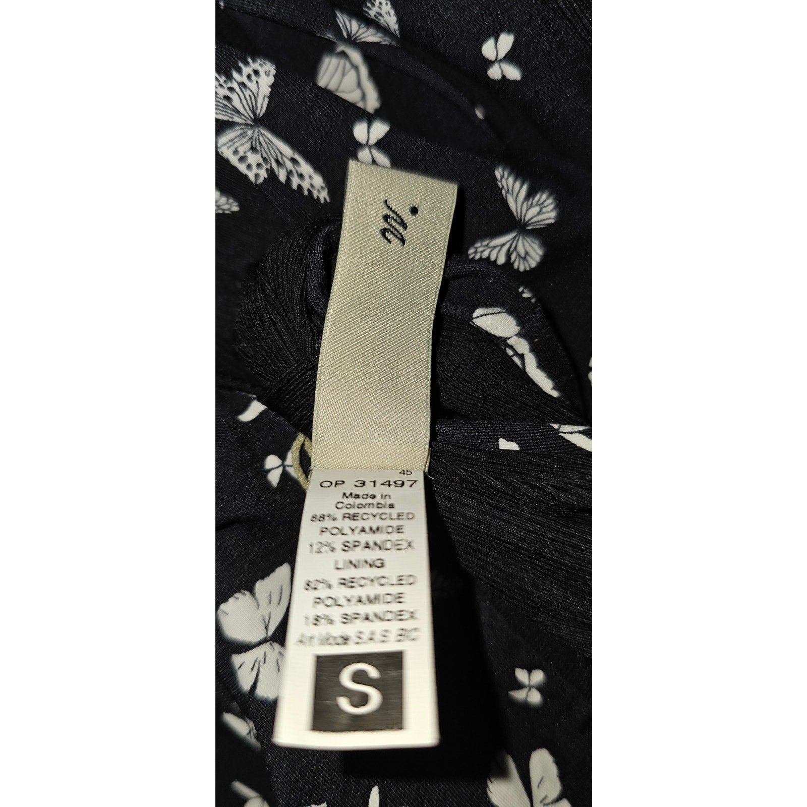 Maaji Radiant Reversible Tulip One Piece Swimsuit SMALL Black Butterfly Maaji
