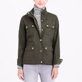 New J Crew Resin-coated twill Jacket Size XS Mossy Brown