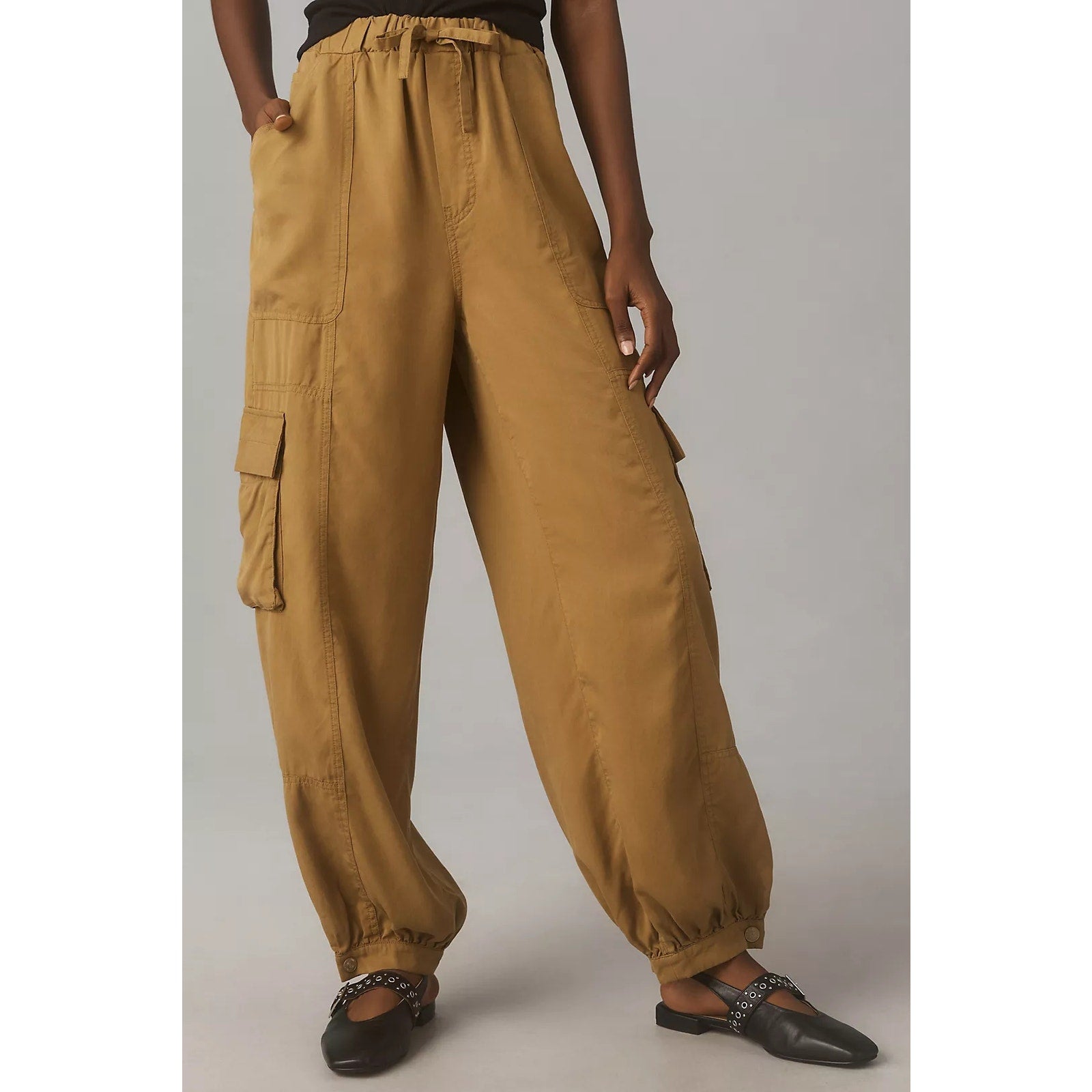 New ANTHROPOLOGIE MOTHER The Curbside Cargo Quickie Cinch Pants S Bronze Mist