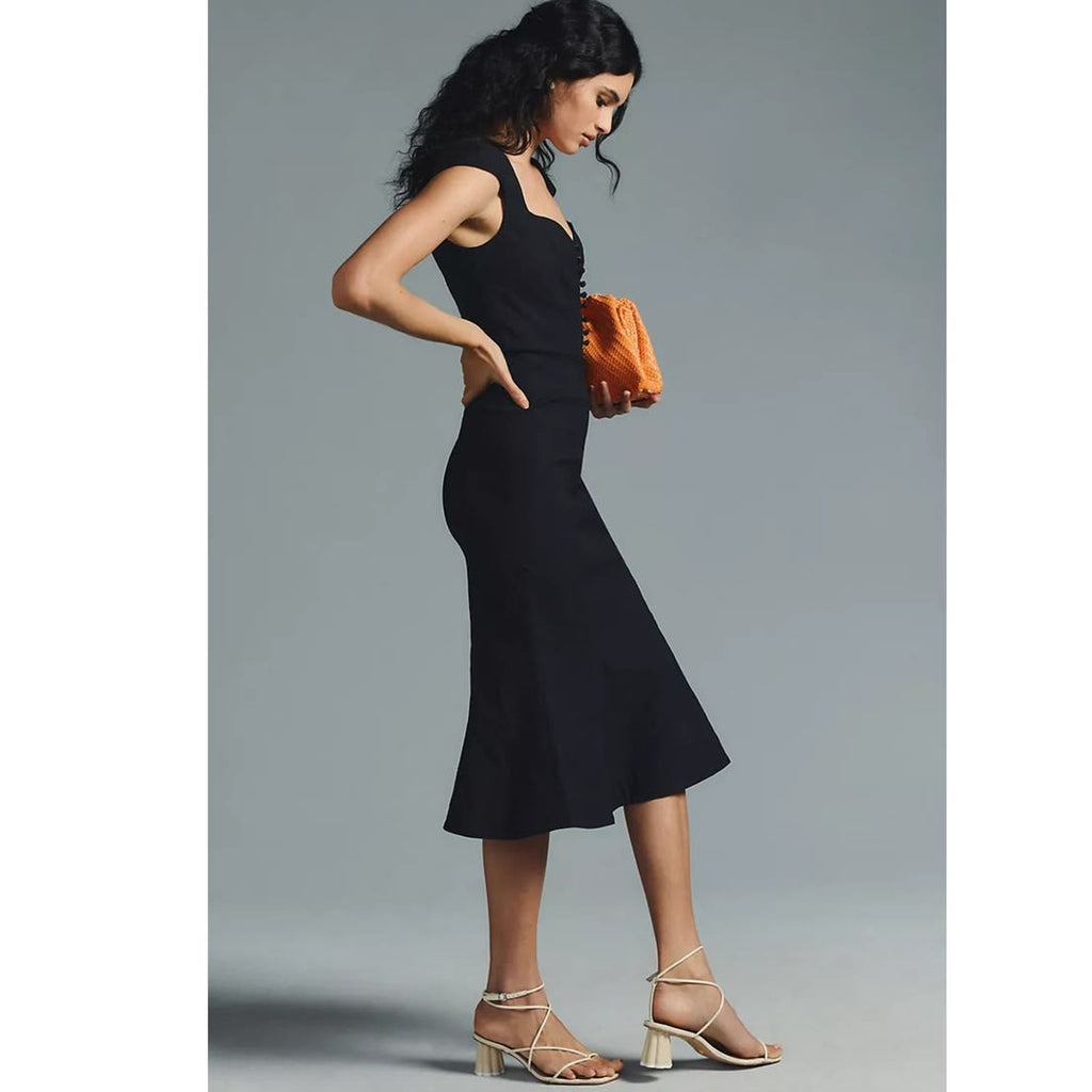 New Anthropologie The Cecily Fit & Flare Sweetheart Dress $170 Large Purple