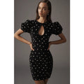 Anthropologie Maeve Puff-Sleeve Keyhole Embroidered Mini Dress $178 Sz 6