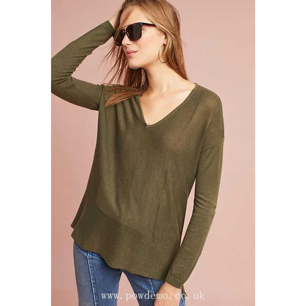 Anthropologie En Elly High-Low V-Neck Pullover Sweatshirt $98 Size XS