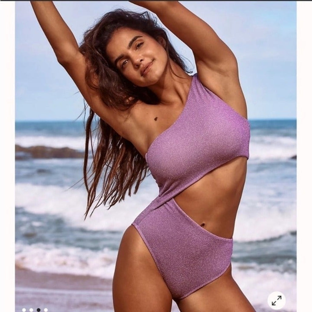 Free People Beach Riot Celine Shine One-Piece SMALL Sugar Plum Free People