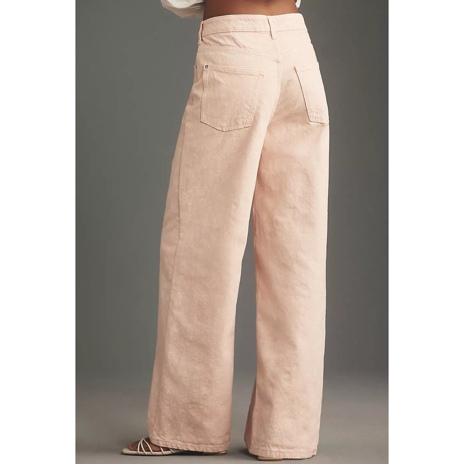 Anthropologie Pilcro Flocked A-Line High-Rise Wide-Leg Jeans $148 23 TALL