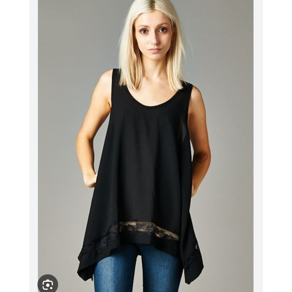 FREE PEOPLE INTIMATELY Outlined High Low Cami X-SMALL Black Free People