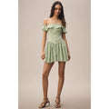 Anthropologie Mare Mare Off-The-Shoulder Ruffle Romper X-LARGE Green Anthropologie
