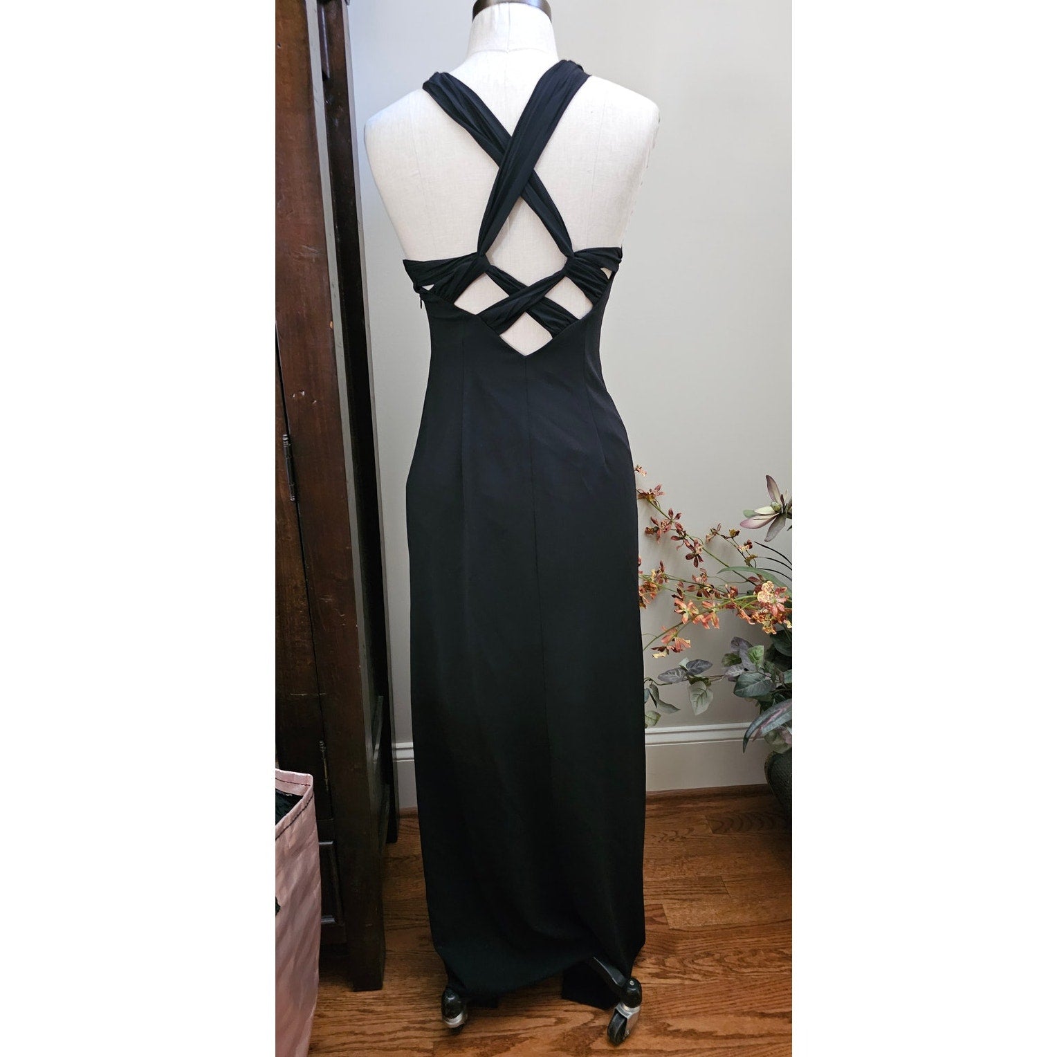New Anthropologie BHLDN Selina Criss-Cross Crepe Halter Maxi Dress $228 SIZE 2