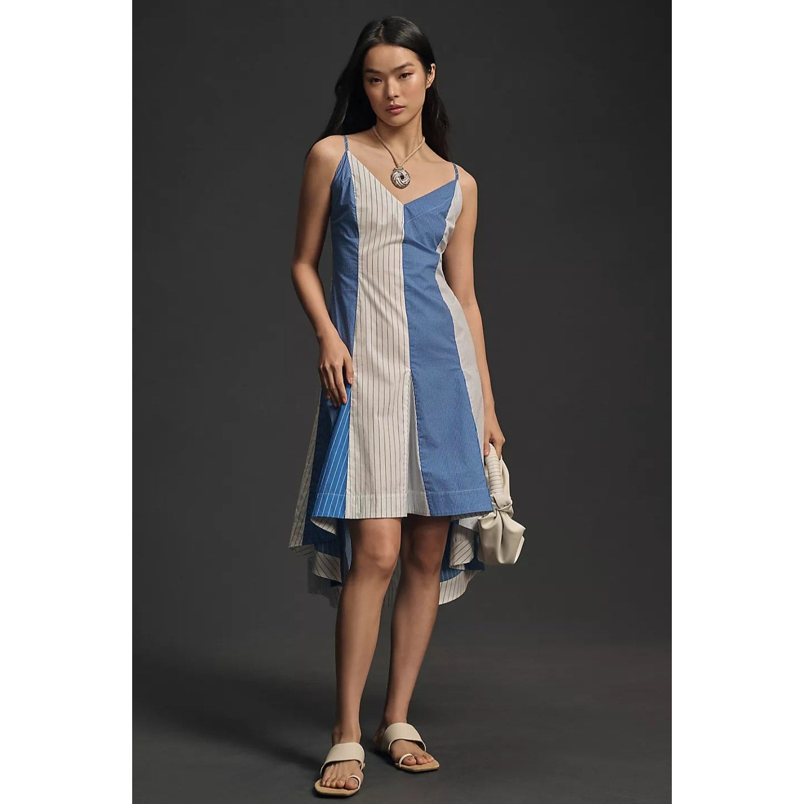 Anthropologie Plenty by Tracy Reese V-Neck High-Low Dress X-SMALL Blue Anthropologie