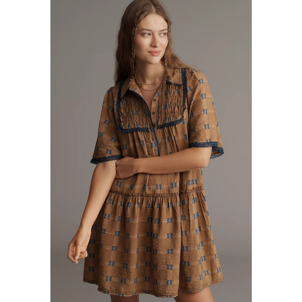 Anthropologie Pilcro Short-Sleeve Tunic Shirt Dress