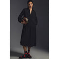 New Anthropologie MAEVE Button-Front Poplin Midi Dress $160 XXS/00 Black