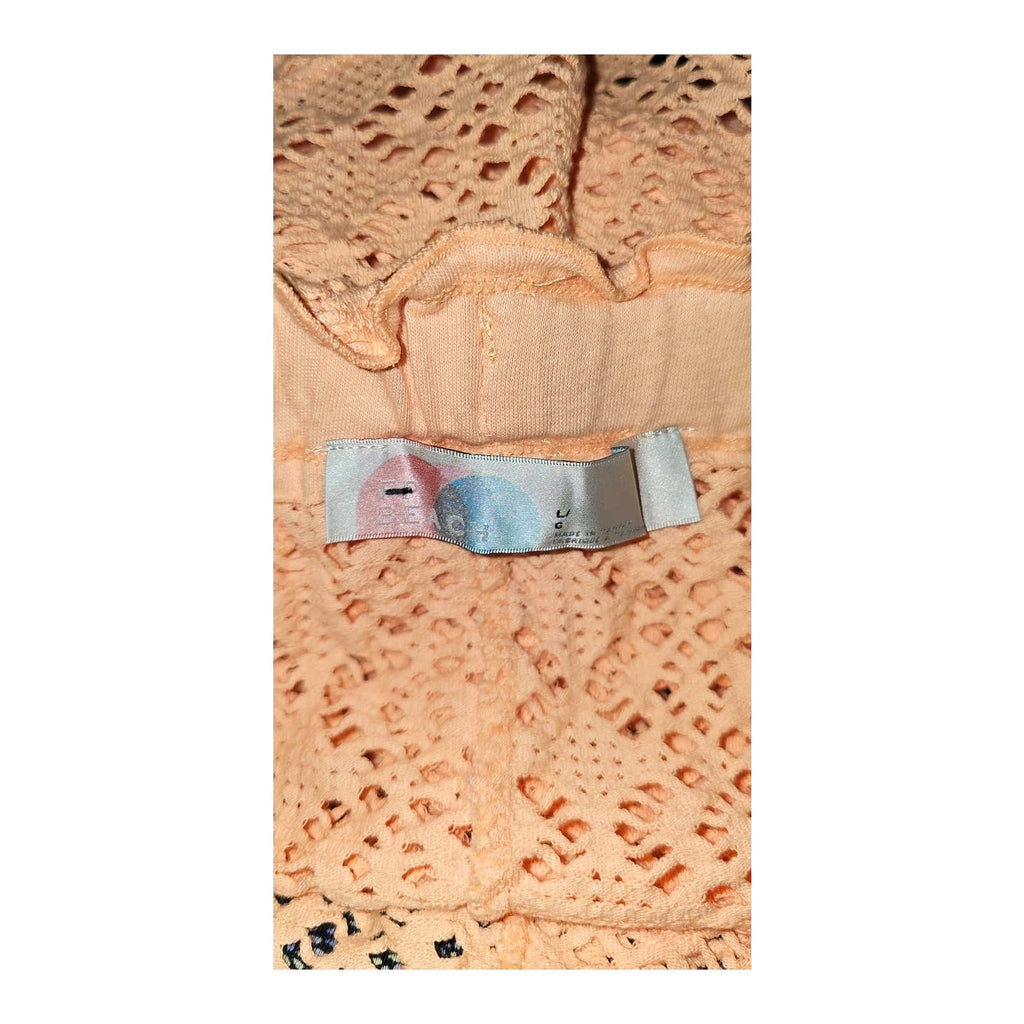 New Free People FP BEACH Crochete Love Shorts $38 LARGE Autumn Peach