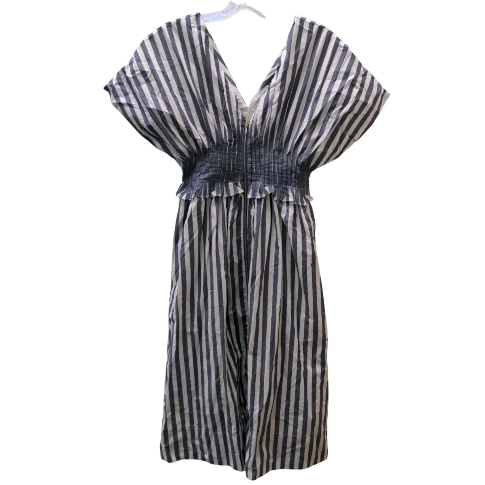 Anthropologie V-Neck Zip-Front Midi Dress