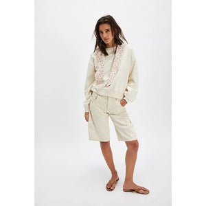 New FREE PEOPLE Headscarf Hoodie $128 MEDIUM Buttercup Combo