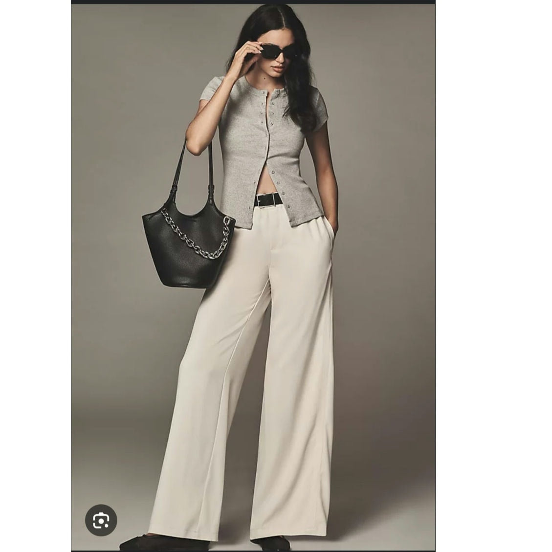 By Anthropologie Soft Pull-On Pants SMALL Ivory CREPE Elastic Waistband Anthropologie