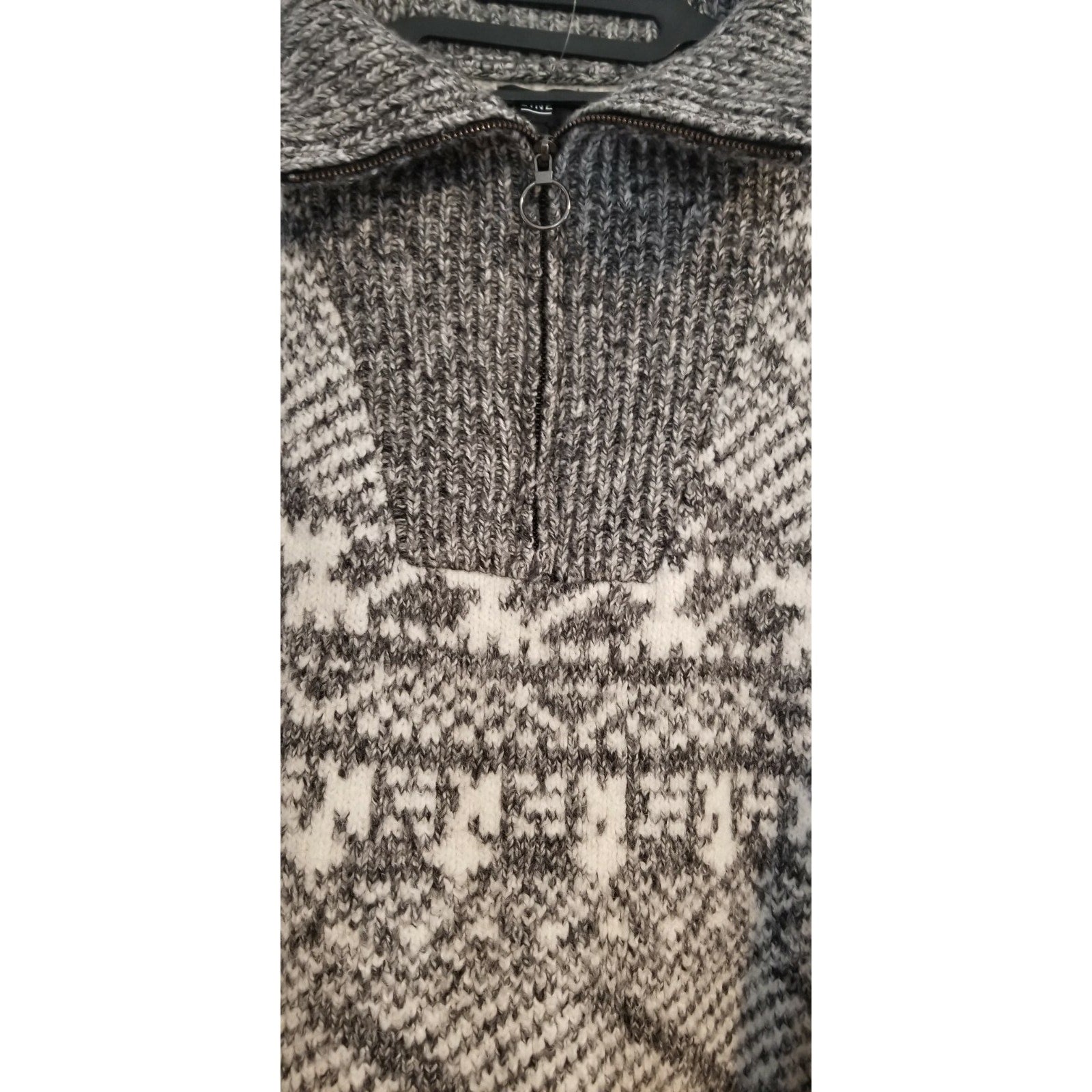 New Anthropologie by Line Geo Fairsile Half-Zip Pullover Size Small Grey