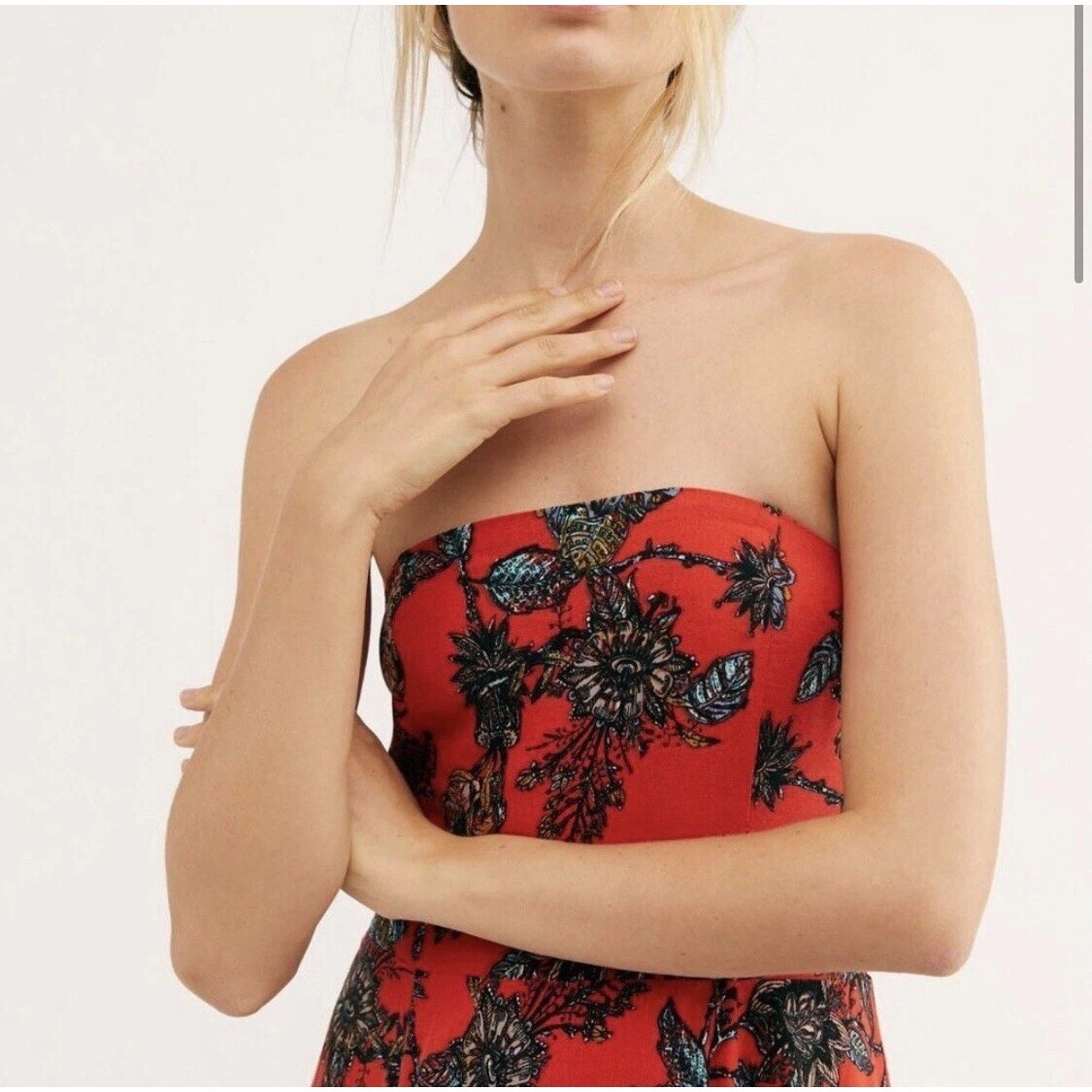 New Free People Mila Dress Size 6 Floral Boho Maxi Style Midi Cut