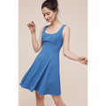 New Anthropologie x Eva Franco Bleu de Jour Textured Mini Dress $178 Sz 2 Blue