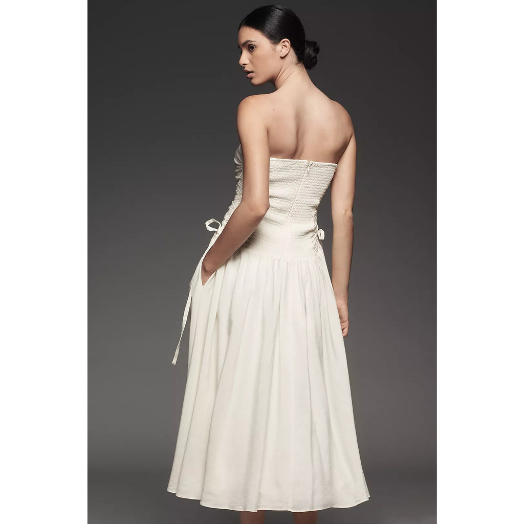 Anthropologie ASTR The Label Zori A-Line Maxi Dress LARGE Cream Anthropologie
