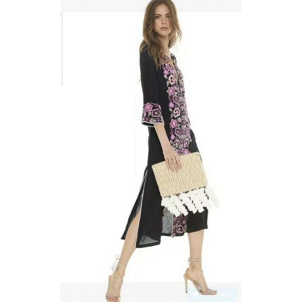 New Anthropologie by Misa Durand Floral Embroidered Midi Dress $370 Size XS