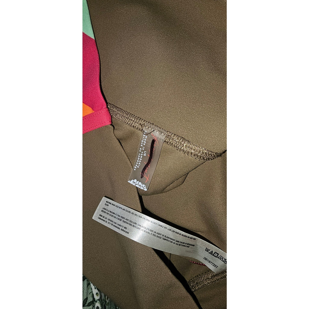 FREE PEOPLE MOVEMENT Never Better Colorblock Bike Shorts LARGE Moonrock Free People