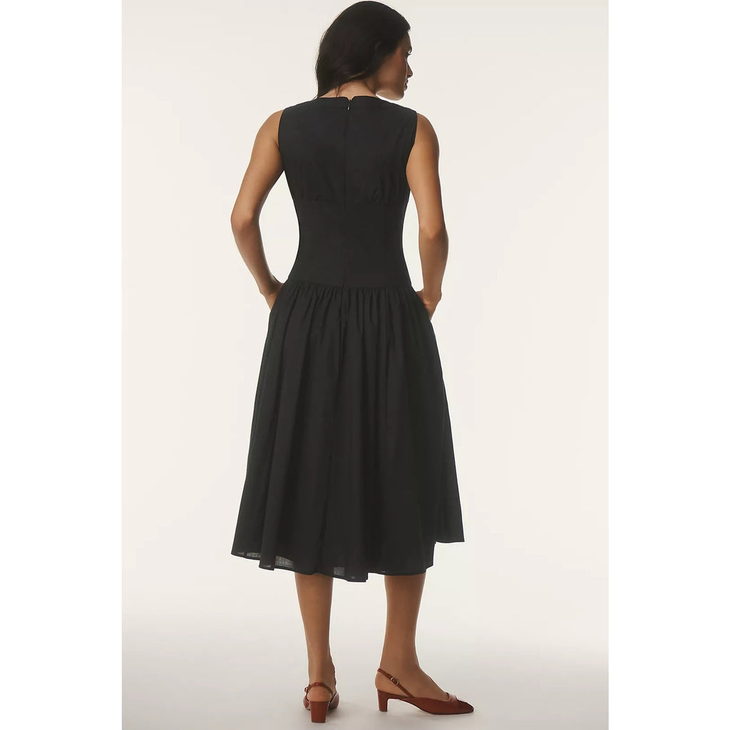 Anthropologie Hutch Indy Midi Dress $297 SIZE 4 (6/8) Black A-line