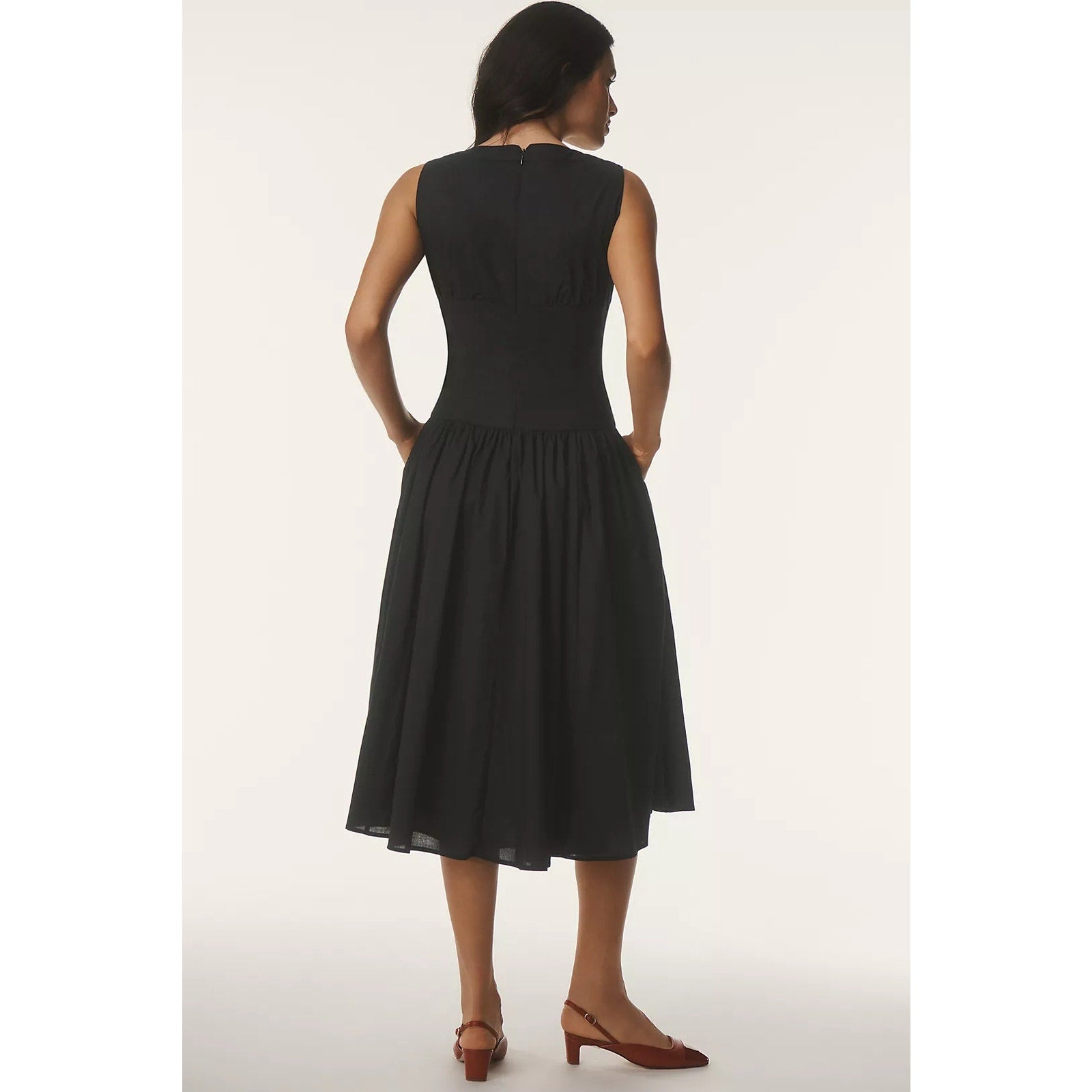 Anthropologie Hutch Indy Midi Dress $297 SIZE 4 (6/8) Black A-line