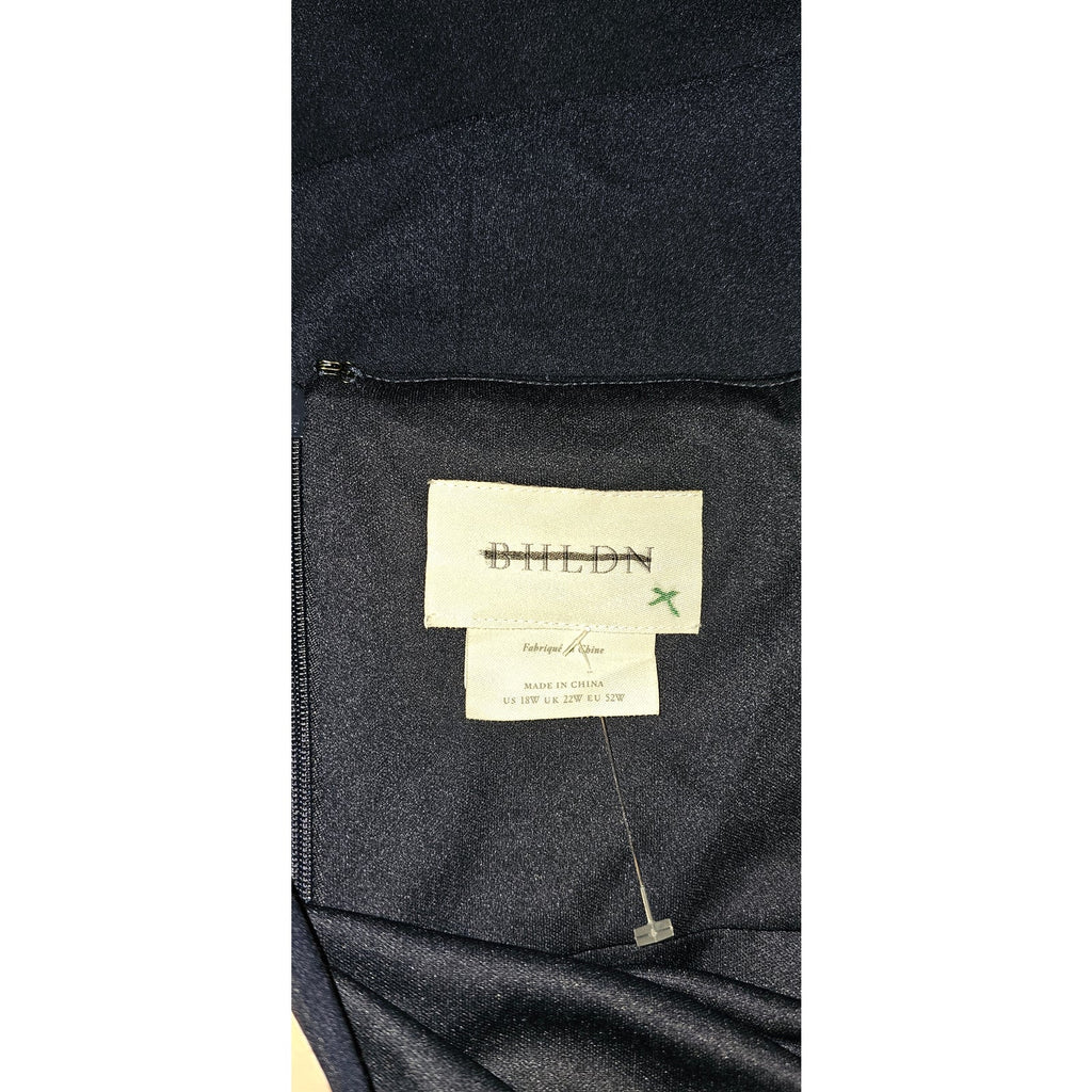 Anthropologie BHLDN Adena Crepe Dress GOWN SIZE 18W Deep Navy MIDNIGHT Anthropologie