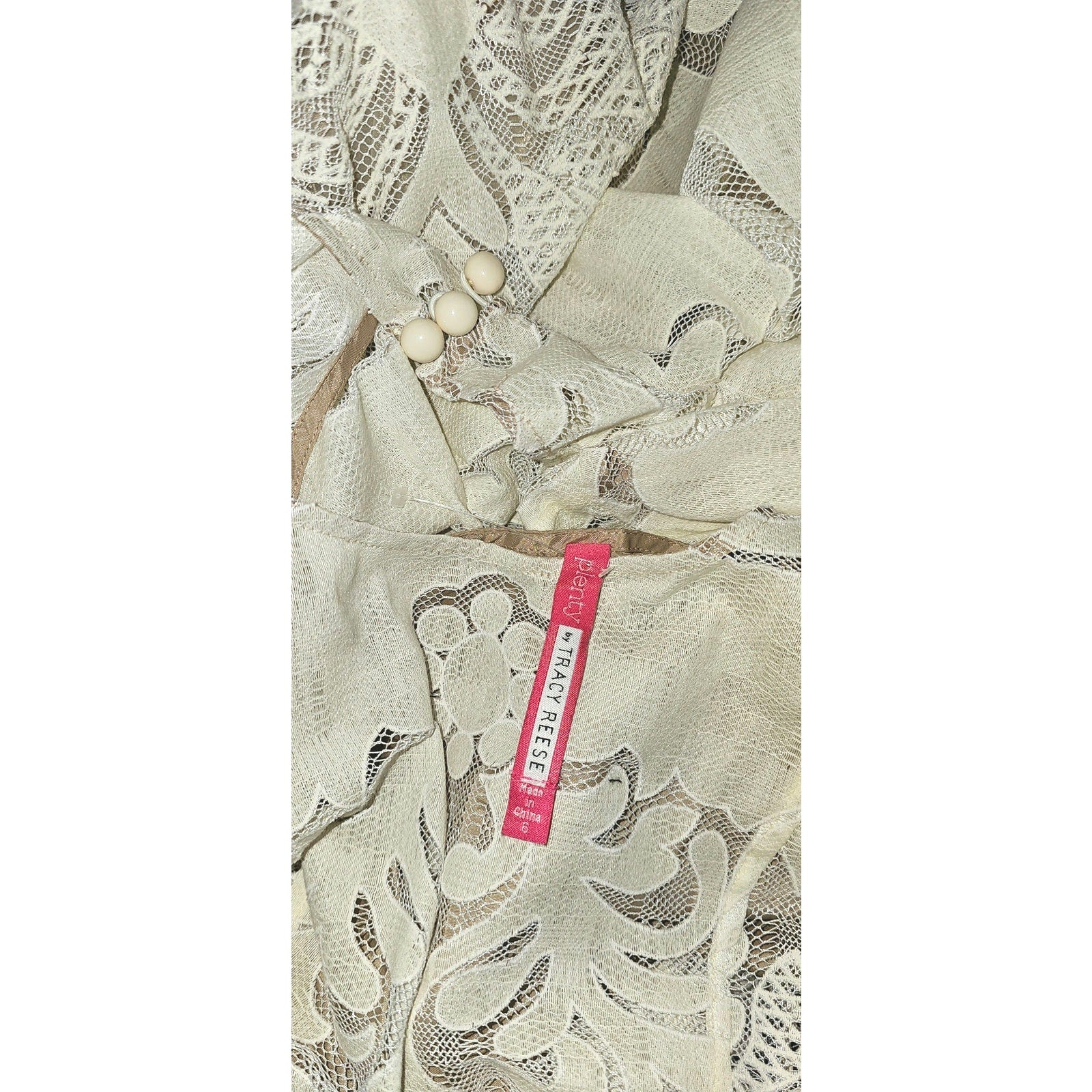 New Anthropologie Ivoire Lace Dress by Tracy Reese $188 SIZE 6 Ivory Midi Daisy