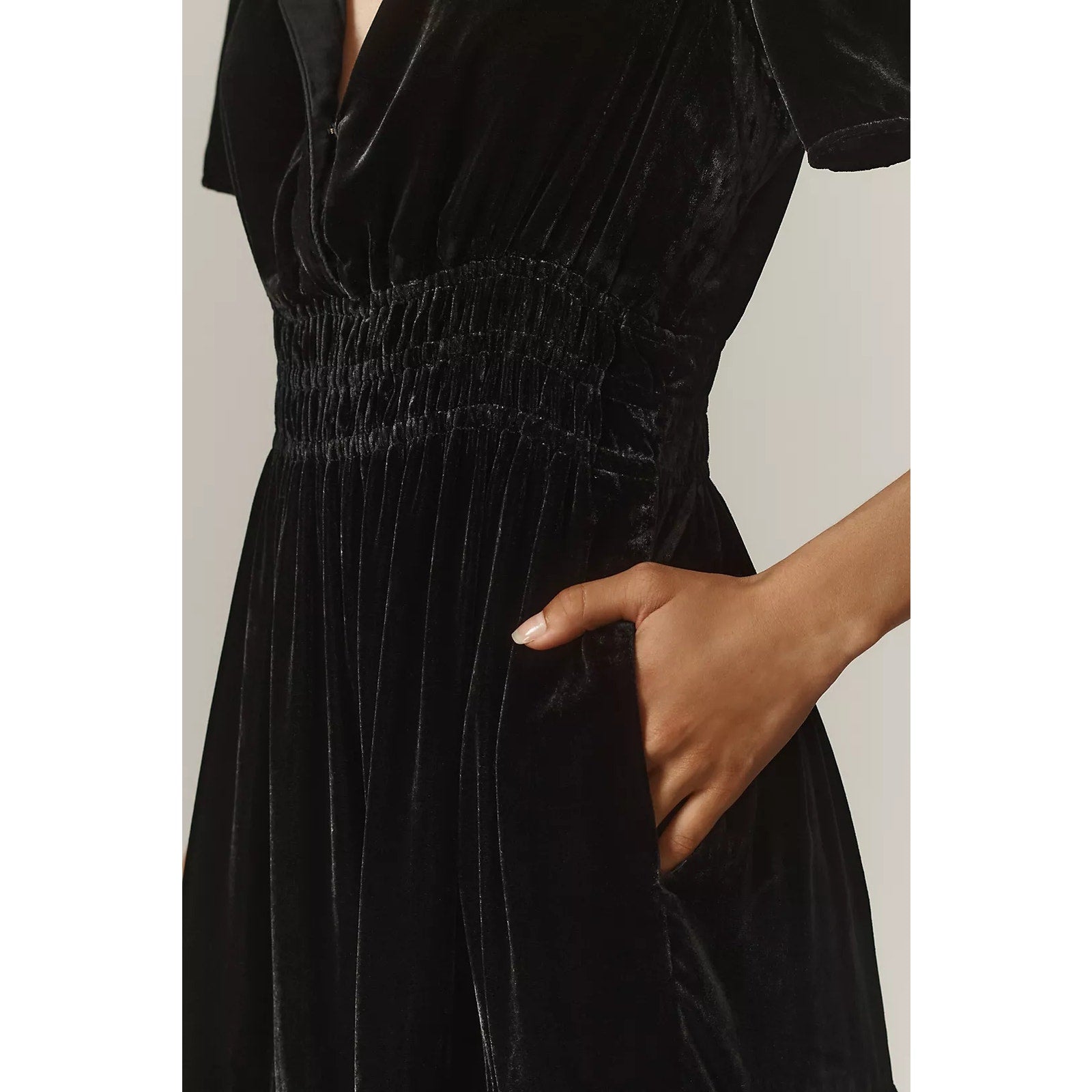 Anthropologie The Somerset Maxi Dress: Velvet Edition $180 XXS Petite BLACK