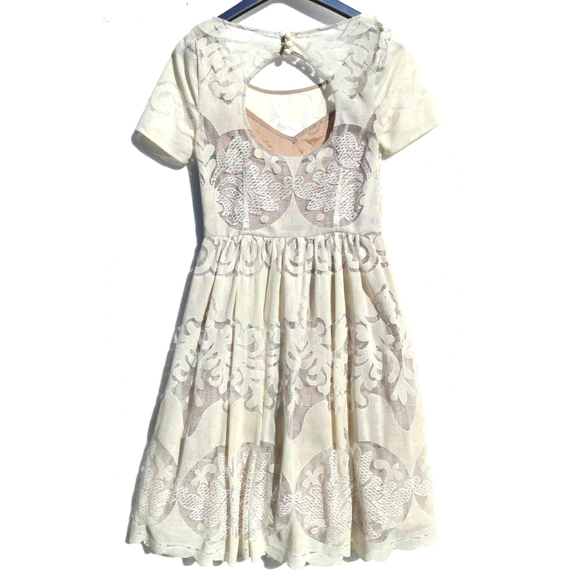 New Anthropologie Ivoire Lace Dress by Tracy Reese $188 SIZE 6 Ivory Midi Daisy