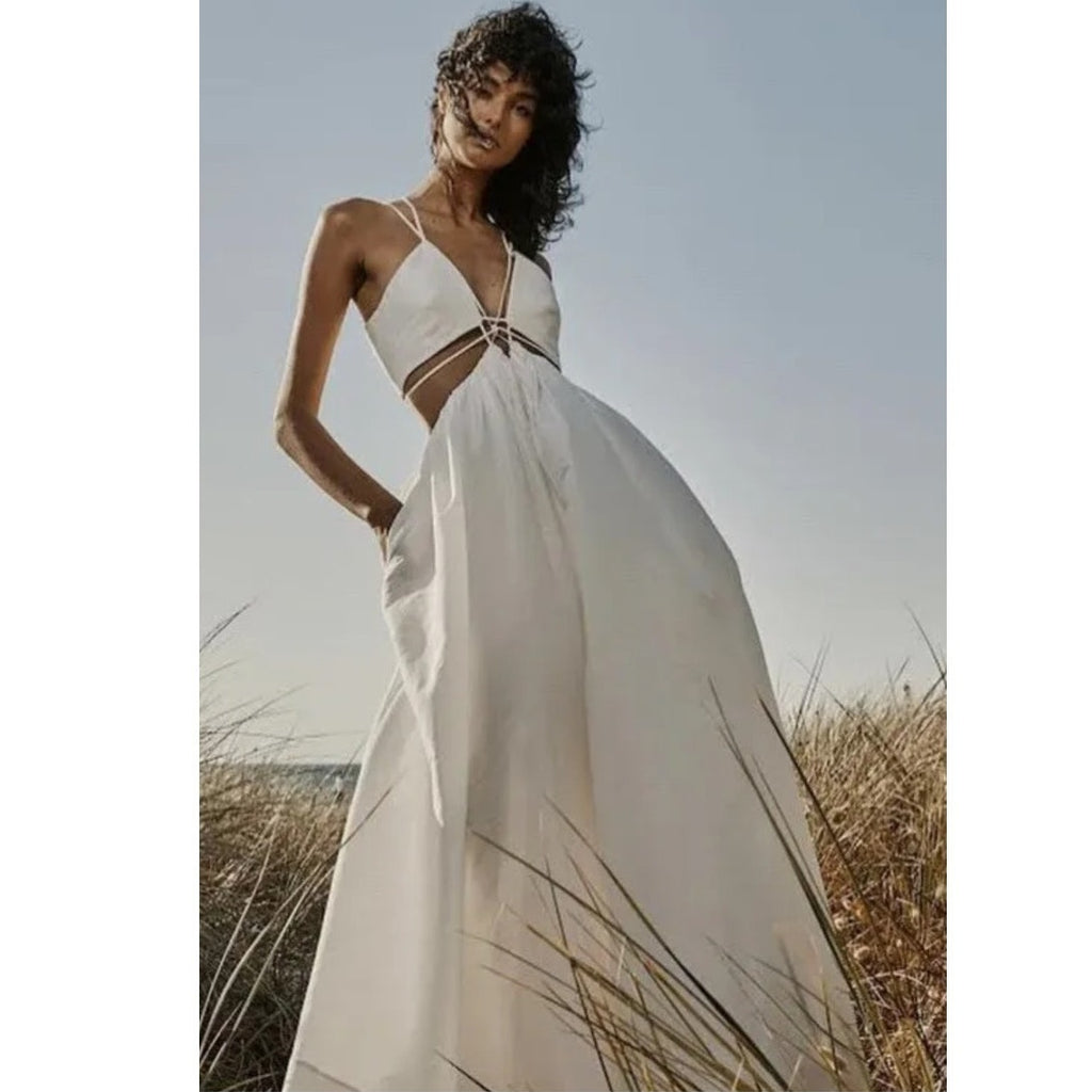 New ANTHROPOLOGIE Helen O'Connor Super Nova Dress $899 US SIZE 6 WHITE
