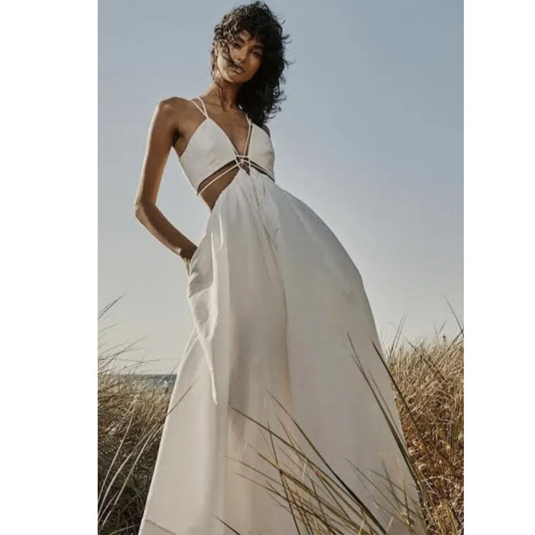 New ANTHROPOLOGIE Helen O'Connor Super Nova Dress $899 US SIZE 6 WHITE