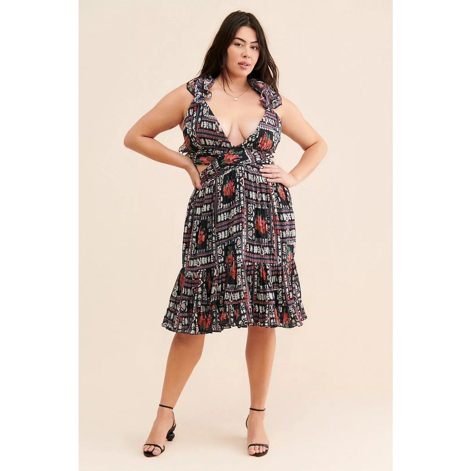 Anthropologie  Let Me Be Ruffle Tie Back Floral Dress