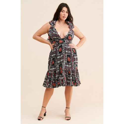 Anthropologie  Let Me Be Ruffle Tie Back Floral Dress
