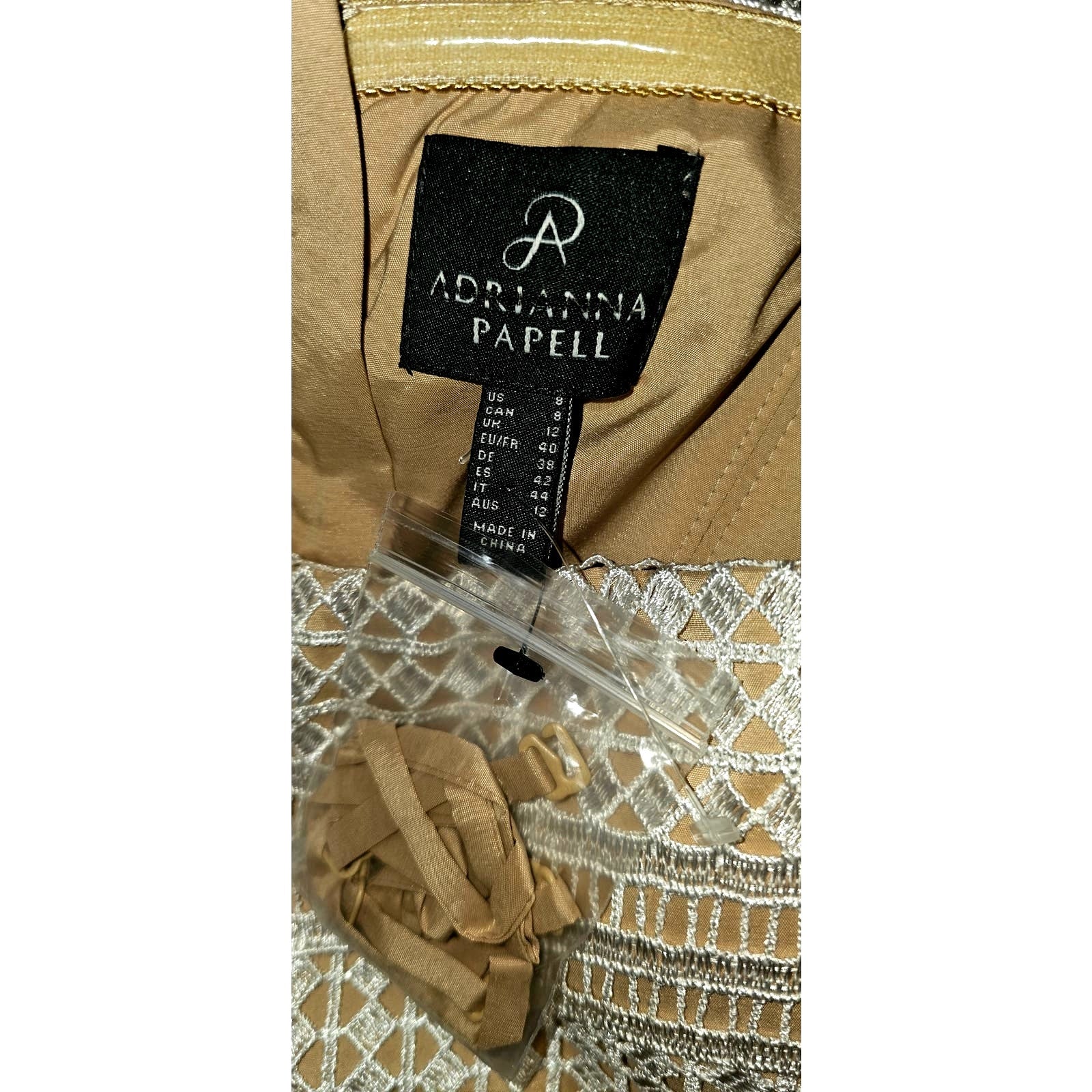 New Adrianna Papell Lace Eyelet Mini Dress Special Occasion Size 8 White Geo