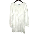 New Free People BEACH Aurora Mini Dress $88 free-est LARGE White Smocked