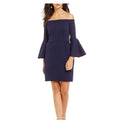 Turk Miley Off The Shoulder Navy Ponte Dress Bell Sleeves