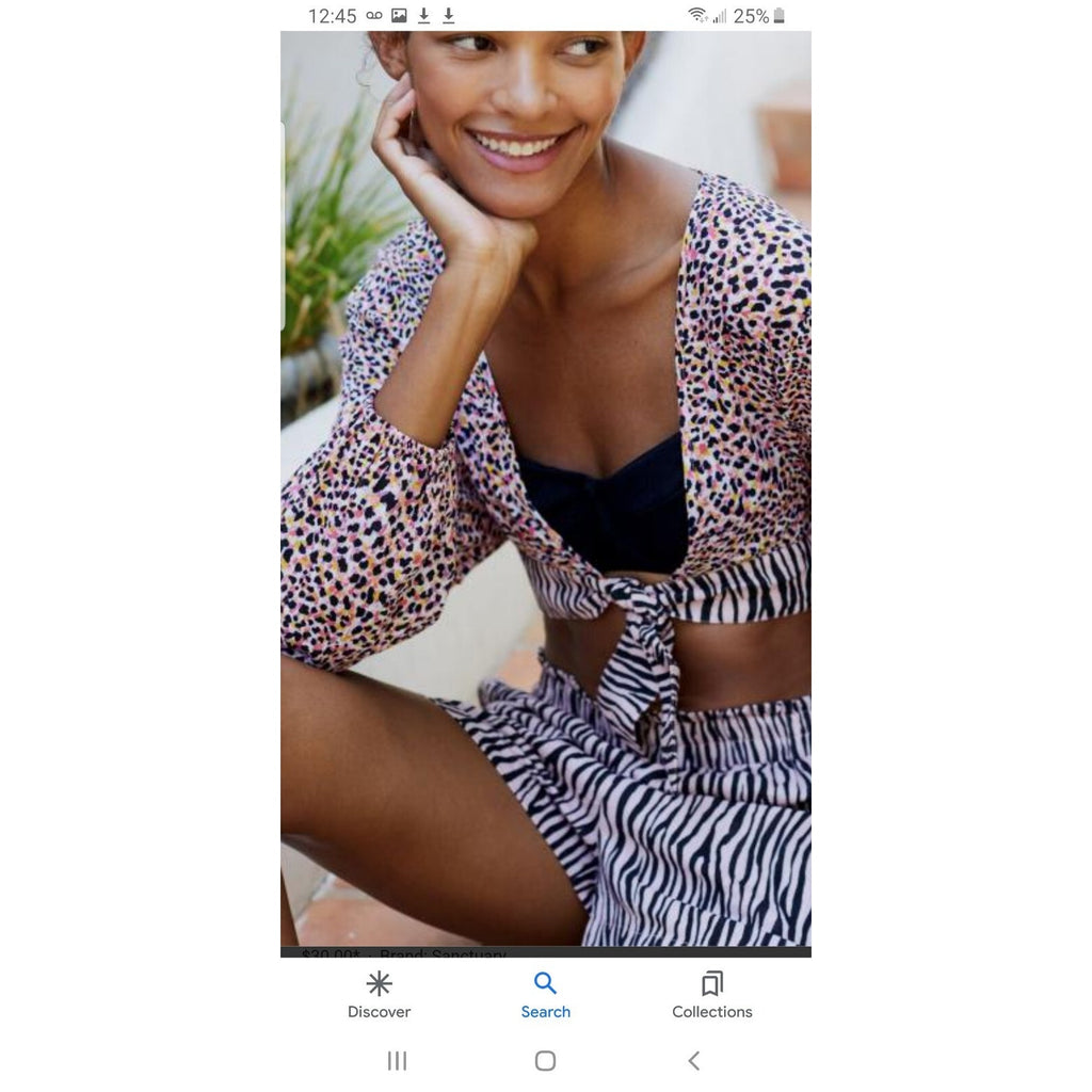 NEW Anthropologie Sanctuary Swim Leopard Cover-Up Set Size Small
