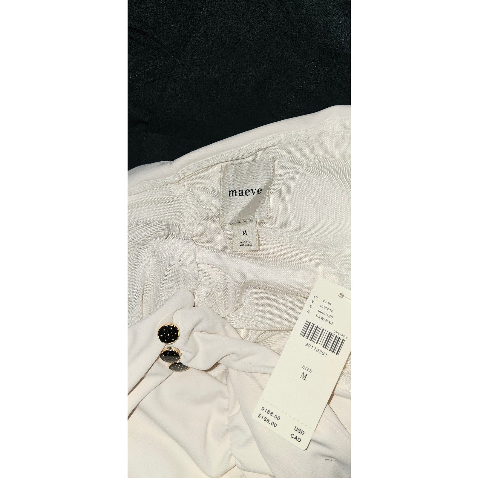 Anthropologie Maeve Halter Twofer Mini Dress MEDIUM Black & White Anthropologie