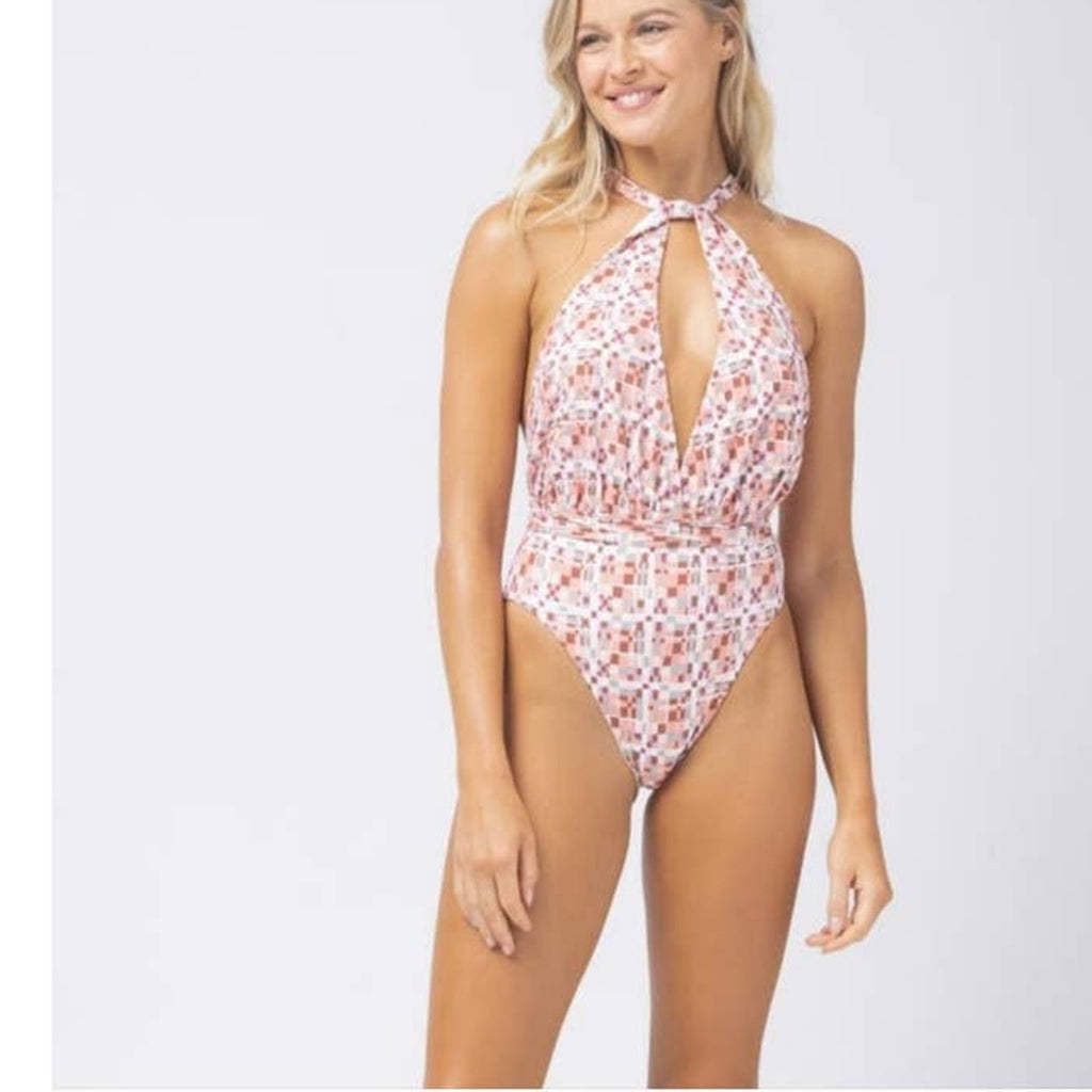 New Anthropologie L SPACE Allegra One-piece Swimsuit $198 X-LARGE