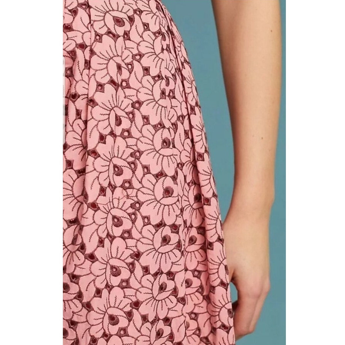 NEW Anthropologie Gardenia Pleated Skirt by Ottod'Ame Size 4 Floral