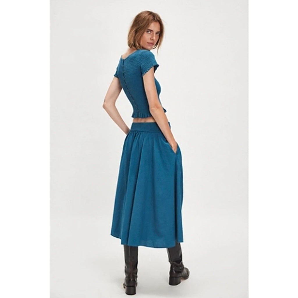 Free People Braveheart Solid Midi Set Sz M Seaside Convertible Free People