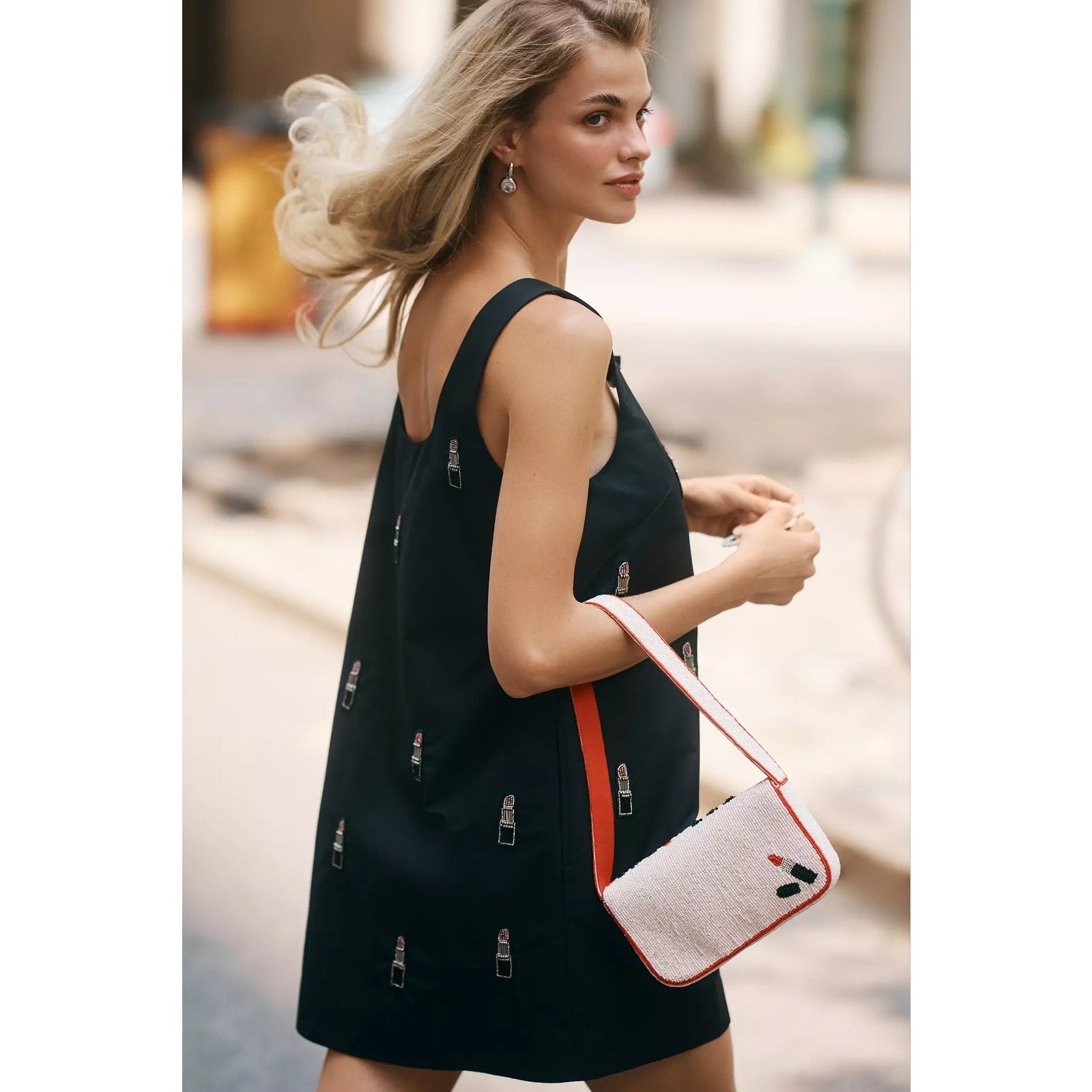 Anthropologie Maeve Sleeveless Bow Shift Mini Dress 2X Black Lipstick Anthropologie