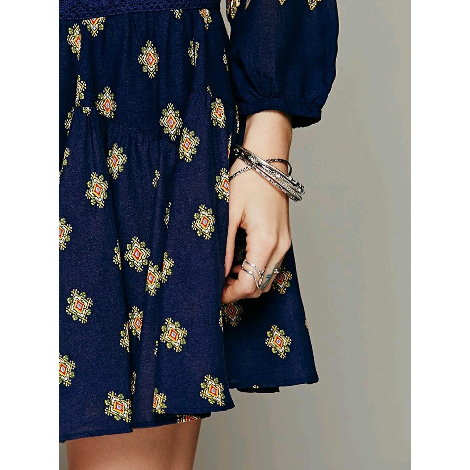 NWOT Free People Midnight Combo Multicolor Enid Dress Size XS Retails $128