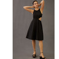 Anthropologie Maeve Sheer A-Line Mini Dress $170 MEDIUM Black Lined